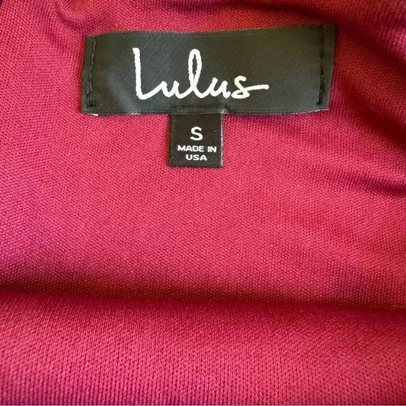 Lulus Burgundy Dress All She Wants Off the shoulder Mini Bell Sleeves S NWT - Picture 11 of 12